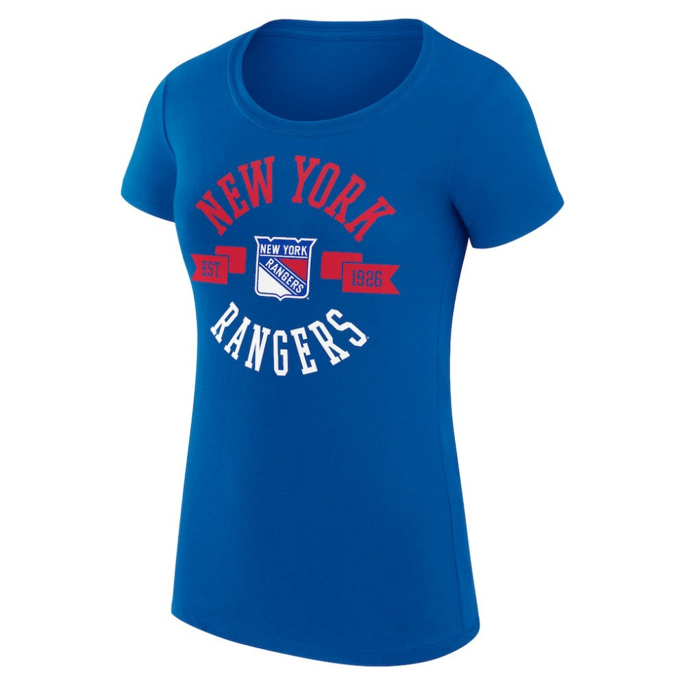 New York Rangers G-III 4Her by Carl Banks Women's Super-Slim Fit Lightweight City Graphic Sport Crewneck T-Shirt