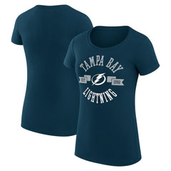 Tampa Bay Lightning G-III 4Her by Carl Banks Women's Super-Slim Fit Lightweight City Graphic Sport Crewneck T-Shirt