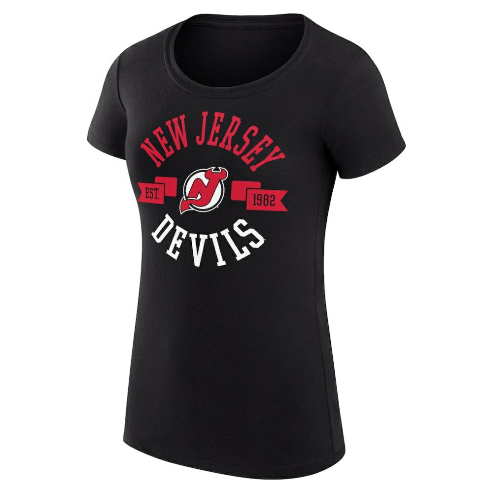 New Jersey Devils G-III 4Her by Carl Banks Women's Super-Slim Fit Lightweight City Graphic Sport Crewneck T-Shirt