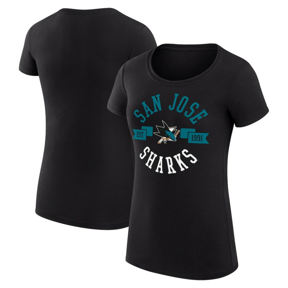 San Jose Sharks G-III 4Her by Carl Banks Women's Super-Slim Fit Lightweight City Graphic Sport Crewneck T-Shirt