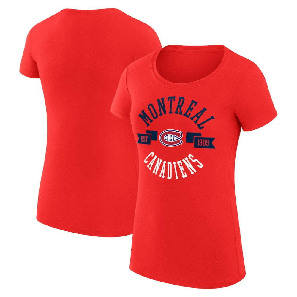 Montreal Canadiens G-III 4Her by Carl Banks Women's Super-Slim Fit Lightweight City Graphic Sport Crewneck T-Shirt