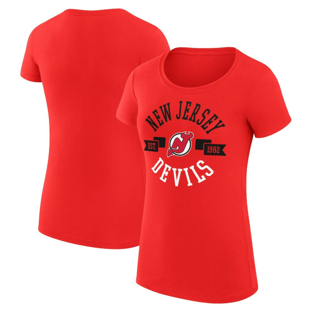 New Jersey Devils G-III 4Her by Carl Banks Women's Super-Slim Fit Lightweight City Graphic Sport Crewneck T-Shirt