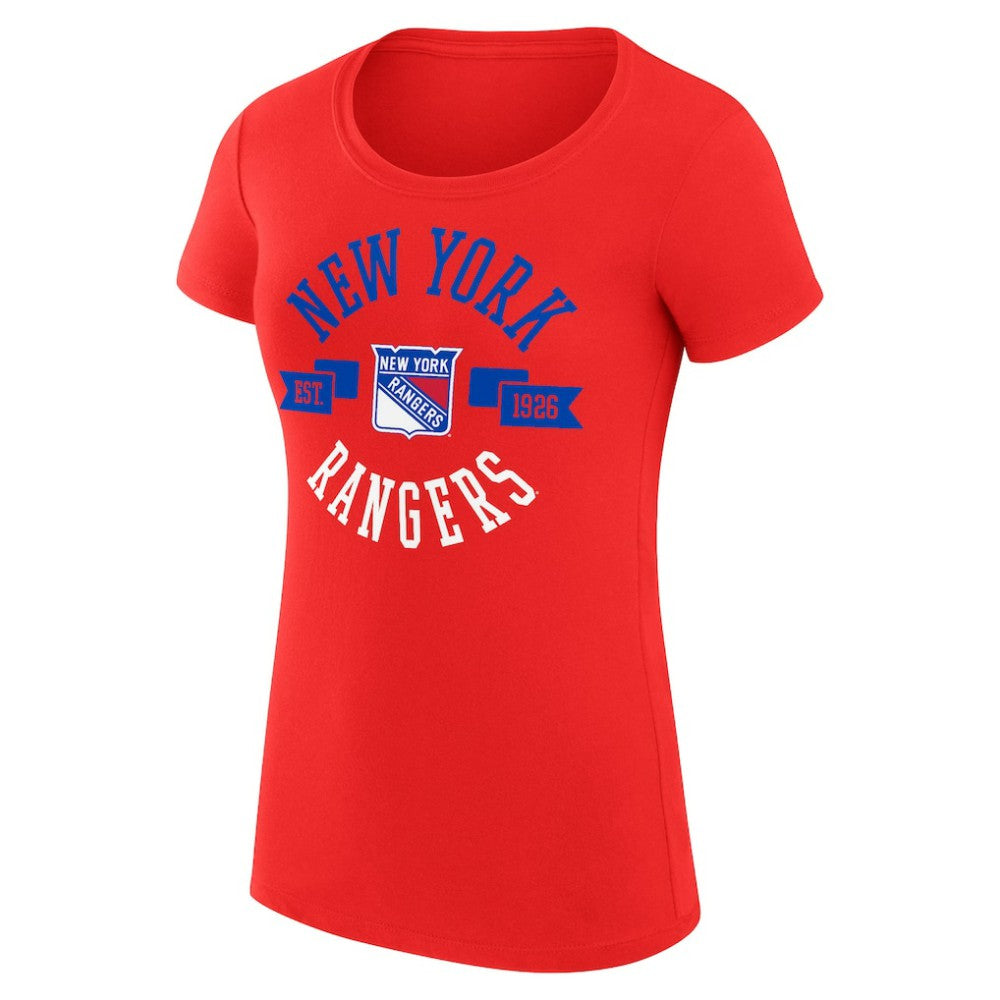 New York Rangers G-III 4Her by Carl Banks Women's Super-Slim Fit Lightweight City Graphic Sport Crewneck T-Shirt