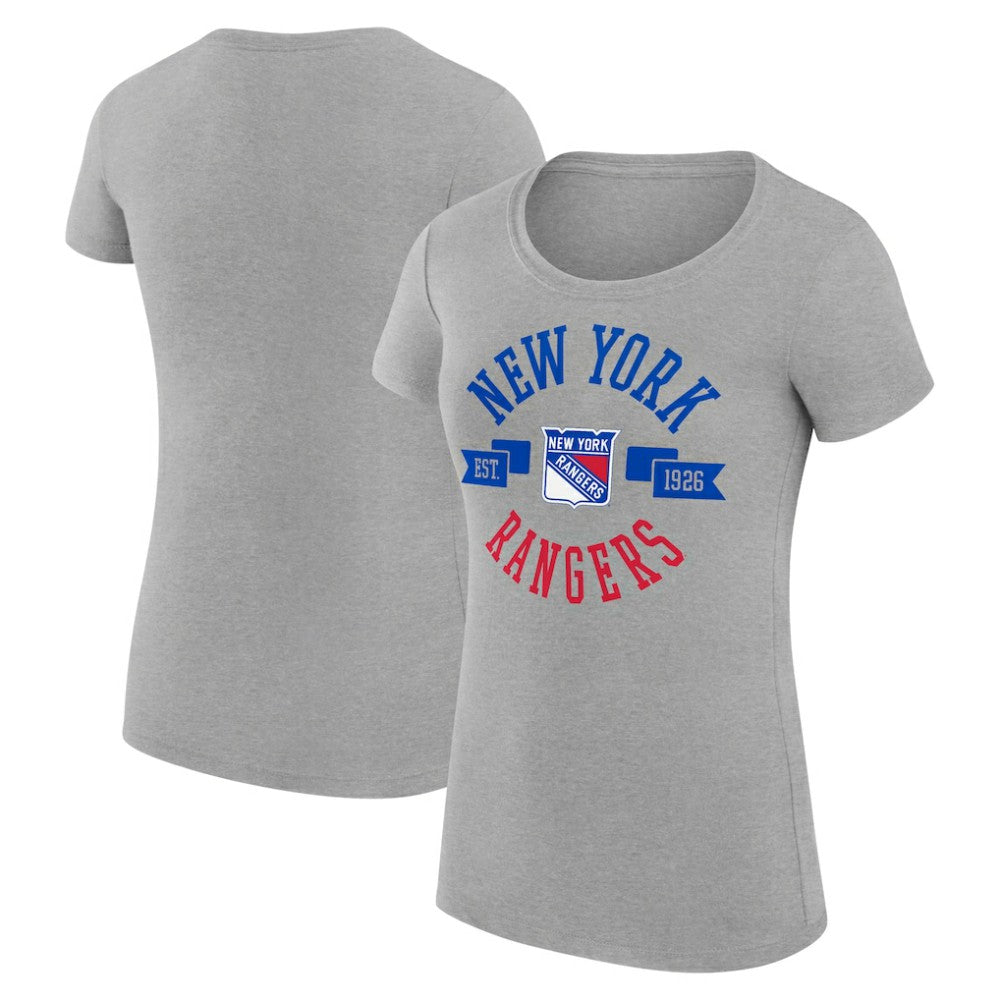 New York Rangers G-III 4Her by Carl Banks Women's Super-Slim Fit Lightweight City Graphic Sport Crewneck T-Shirt