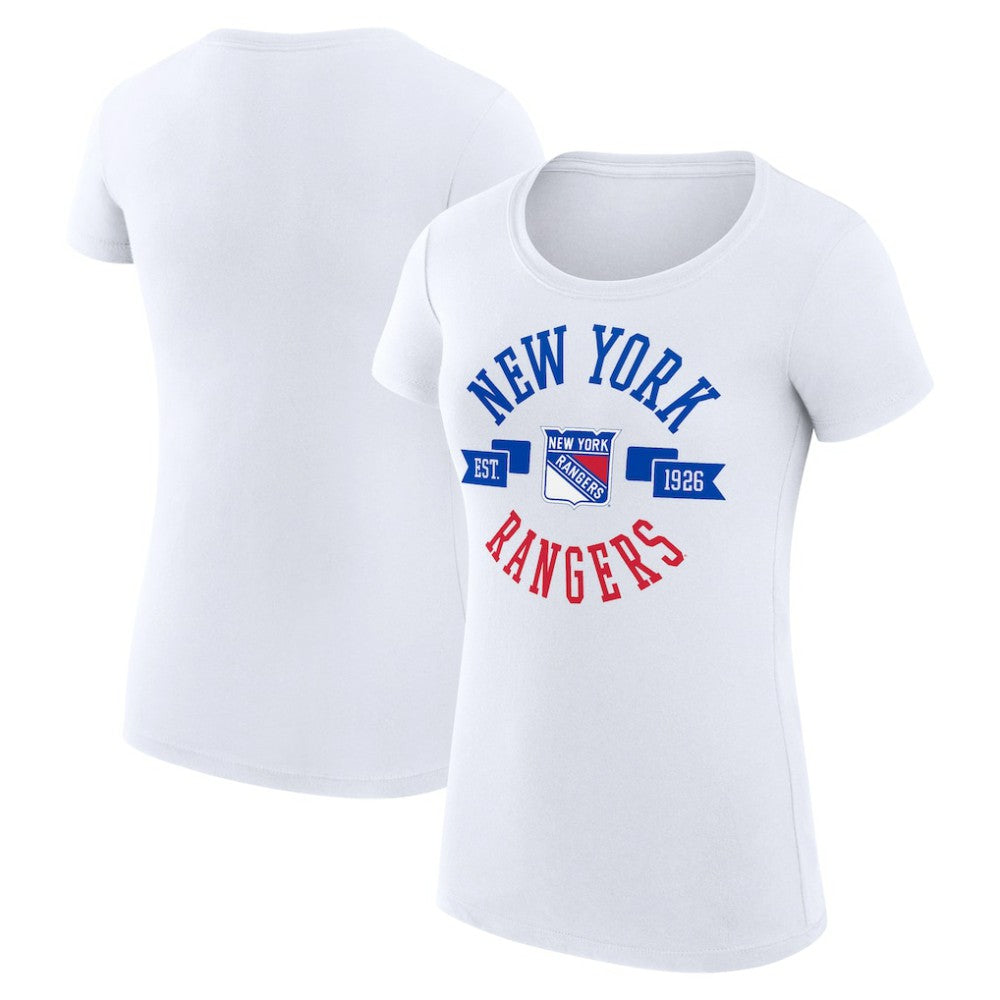 New York Rangers G-III 4Her by Carl Banks Women's Super-Slim Fit Lightweight City Graphic Sport Crewneck T-Shirt