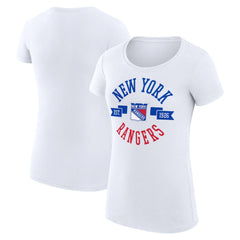 New York Rangers G-III 4Her by Carl Banks Women's Super-Slim Fit Lightweight City Graphic Sport Crewneck T-Shirt
