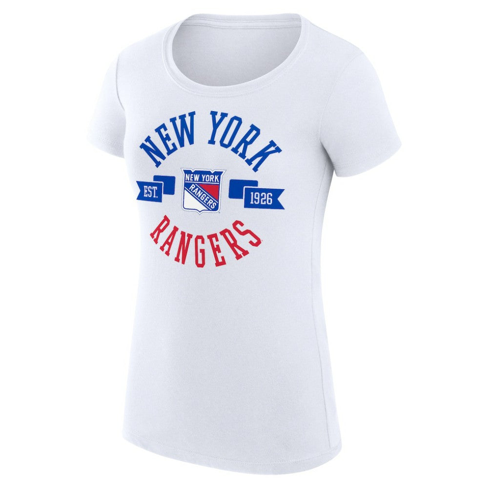 New York Rangers G-III 4Her by Carl Banks Women's Super-Slim Fit Lightweight City Graphic Sport Crewneck T-Shirt