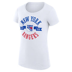 New York Rangers G-III 4Her by Carl Banks Women's Super-Slim Fit Lightweight City Graphic Sport Crewneck T-Shirt