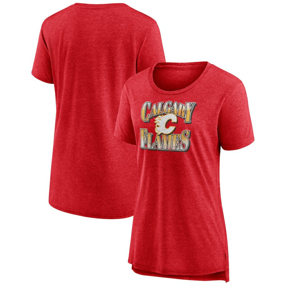 Calgary Flames Women's Crash the Net Tri-Blend T-Shirt