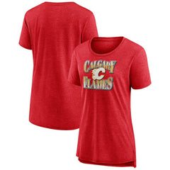 Calgary Flames Women's Crash the Net Tri-Blend T-Shirt