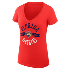 Florida Panthers G-III 4Her by Carl Banks Women's Super-Slim Fit Lightweight City Graphic V-Neck T-Shirt