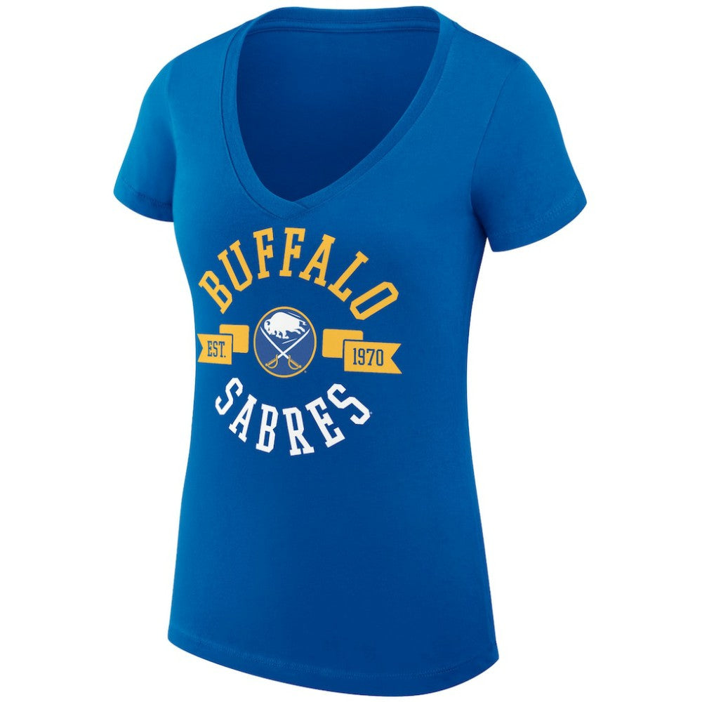 Buffalo Sabres G-III 4Her by Carl Banks Women's Super-Slim Fit Lightweight City Graphic V-Neck T-Shirt