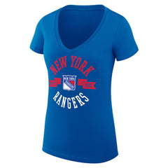 New York Rangers G-III 4Her by Carl Banks Women's Super-Slim Fit Lightweight City Graphic V-Neck T-Shirt