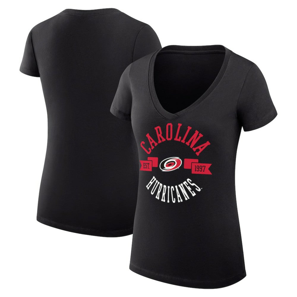 Carolina Hurricanes G-III 4Her by Carl Banks Women's Super-Slim Fit Lightweight City Graphic V-Neck T-Shirt
