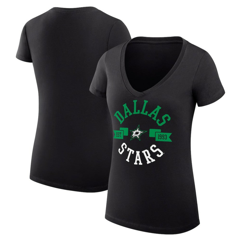 Dallas Stars G-III 4Her by Carl Banks Women's Super-Slim Fit Lightweight City Graphic V-Neck T-Shirt