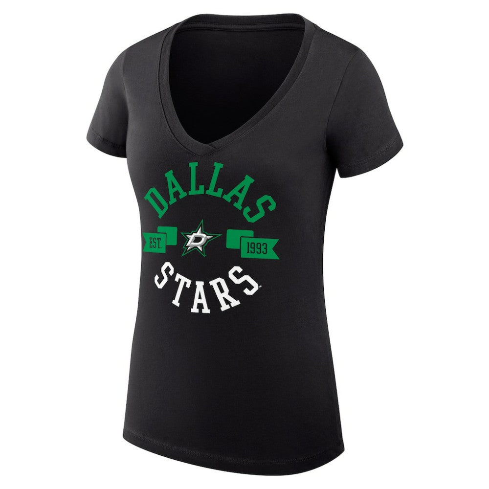 Dallas Stars G-III 4Her by Carl Banks Women's Super-Slim Fit Lightweight City Graphic V-Neck T-Shirt