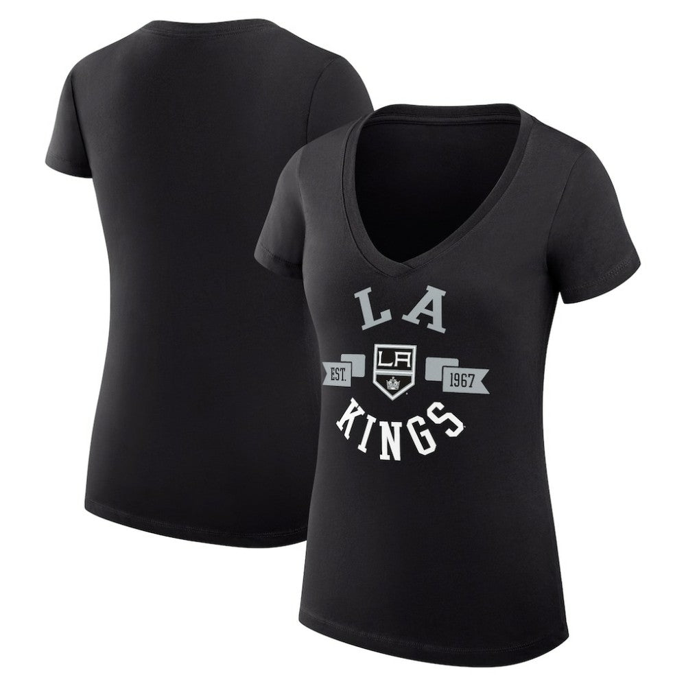 Los Angeles Kings G-III 4Her by Carl Banks Women's Super-Slim Fit Lightweight City Graphic V-Neck T-Shirt