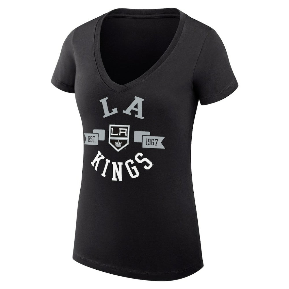 Los Angeles Kings G-III 4Her by Carl Banks Women's Super-Slim Fit Lightweight City Graphic V-Neck T-Shirt