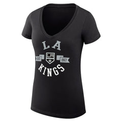 Los Angeles Kings G-III 4Her by Carl Banks Women's Super-Slim Fit Lightweight City Graphic V-Neck T-Shirt