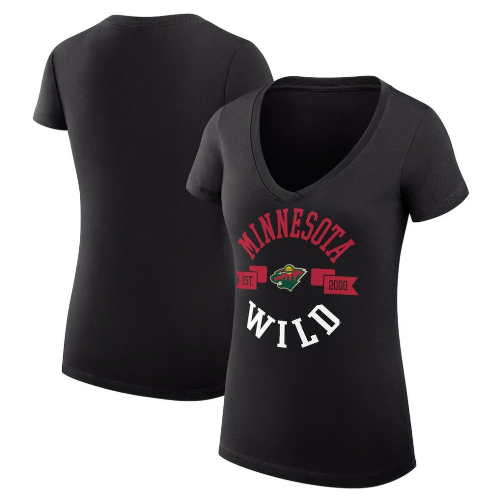 Minnesota Wild G-III 4Her by Carl Banks Women's Super-Slim Fit Lightweight City Graphic V-Neck T-Shirt