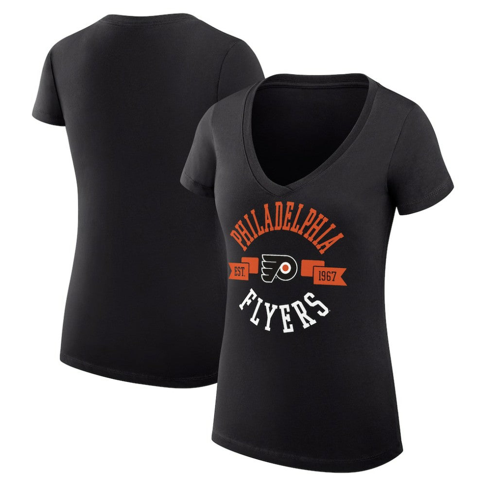 Philadelphia Flyers G-III 4Her by Carl Banks Women's Super-Slim Fit Lightweight City Graphic V-Neck T-Shirt