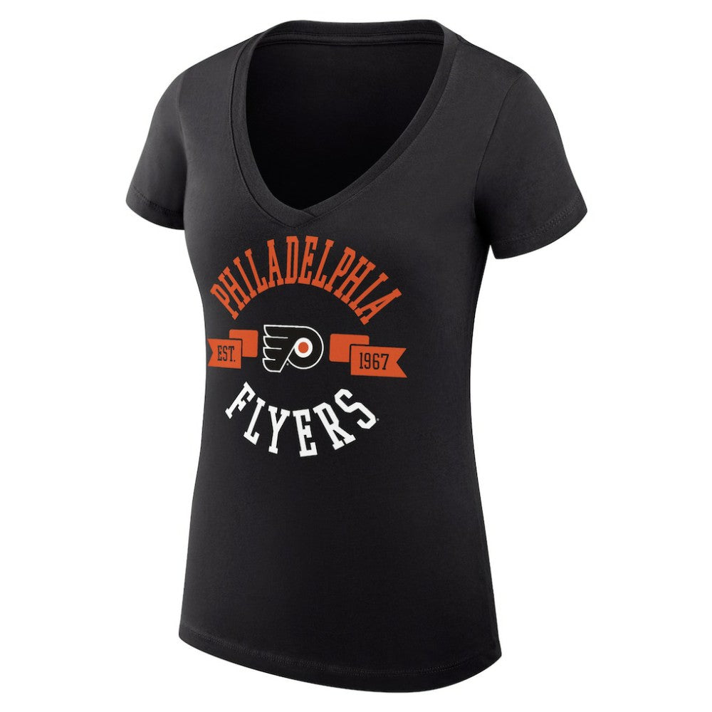 Philadelphia Flyers G-III 4Her by Carl Banks Women's Super-Slim Fit Lightweight City Graphic V-Neck T-Shirt