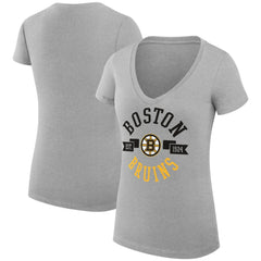 Boston Bruins G-III 4Her by Carl Banks Women's Super-Slim Fit Lightweight City Graphic V-Neck T-Shirt