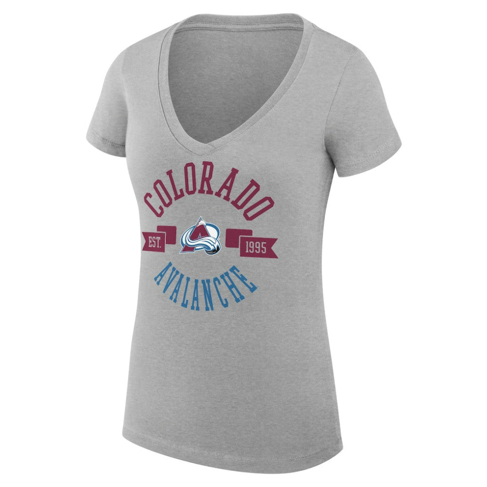 Colorado Avalanche G-III 4Her by Carl Banks Women's Super-Slim Fit Lightweight City Graphic V-Neck T-Shirt