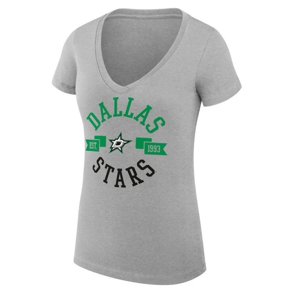 Dallas Stars G-III 4Her by Carl Banks Women's Super-Slim Fit Lightweight City Graphic V-Neck T-Shirt