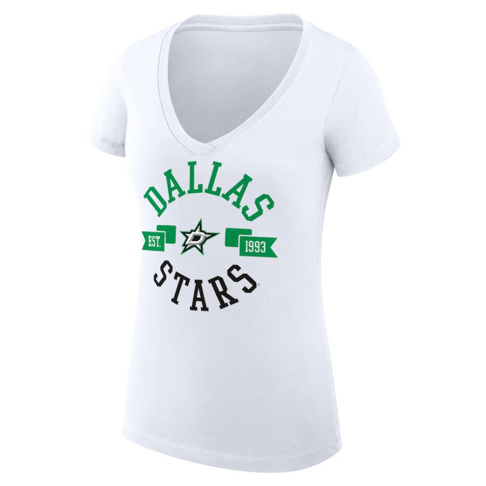 Dallas Stars G-III 4Her by Carl Banks Women's Super-Slim Fit Lightweight City Graphic V-Neck T-Shirt