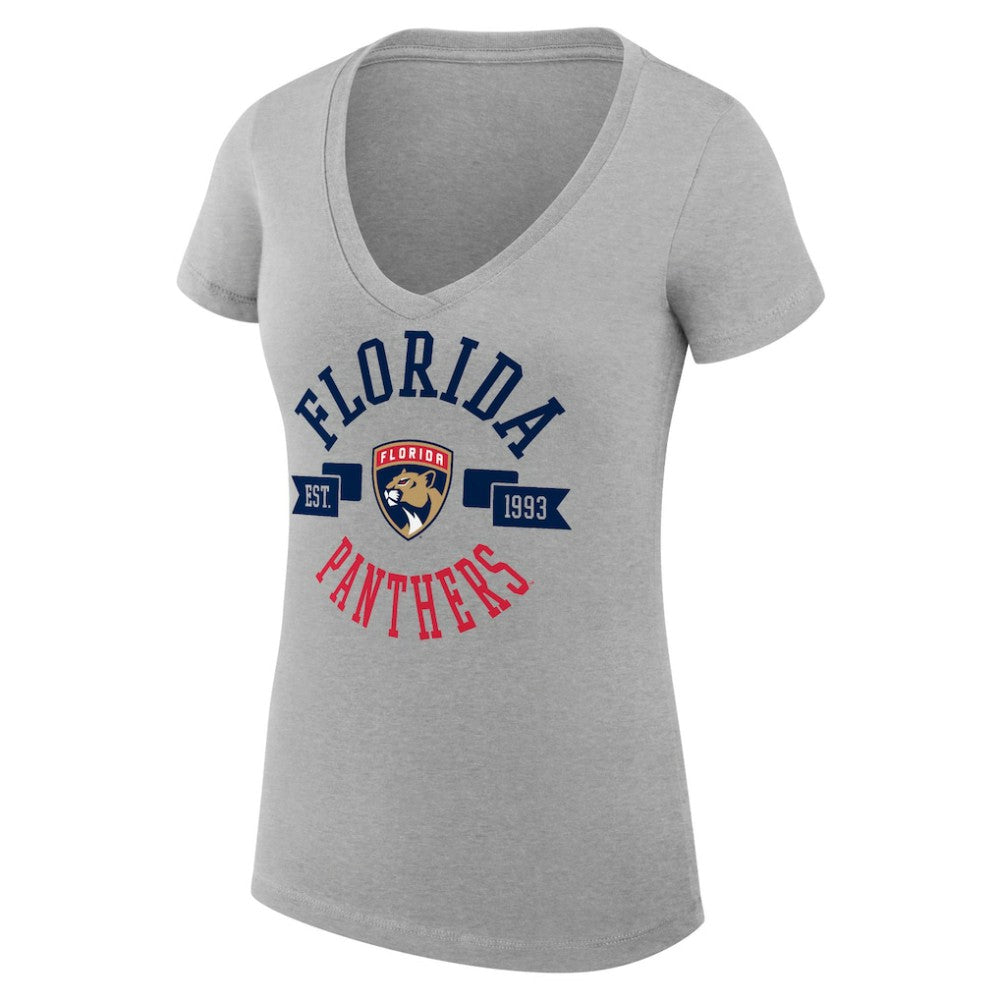 Florida Panthers G-III 4Her by Carl Banks Women's Super-Slim Fit Lightweight City Graphic V-Neck T-Shirt