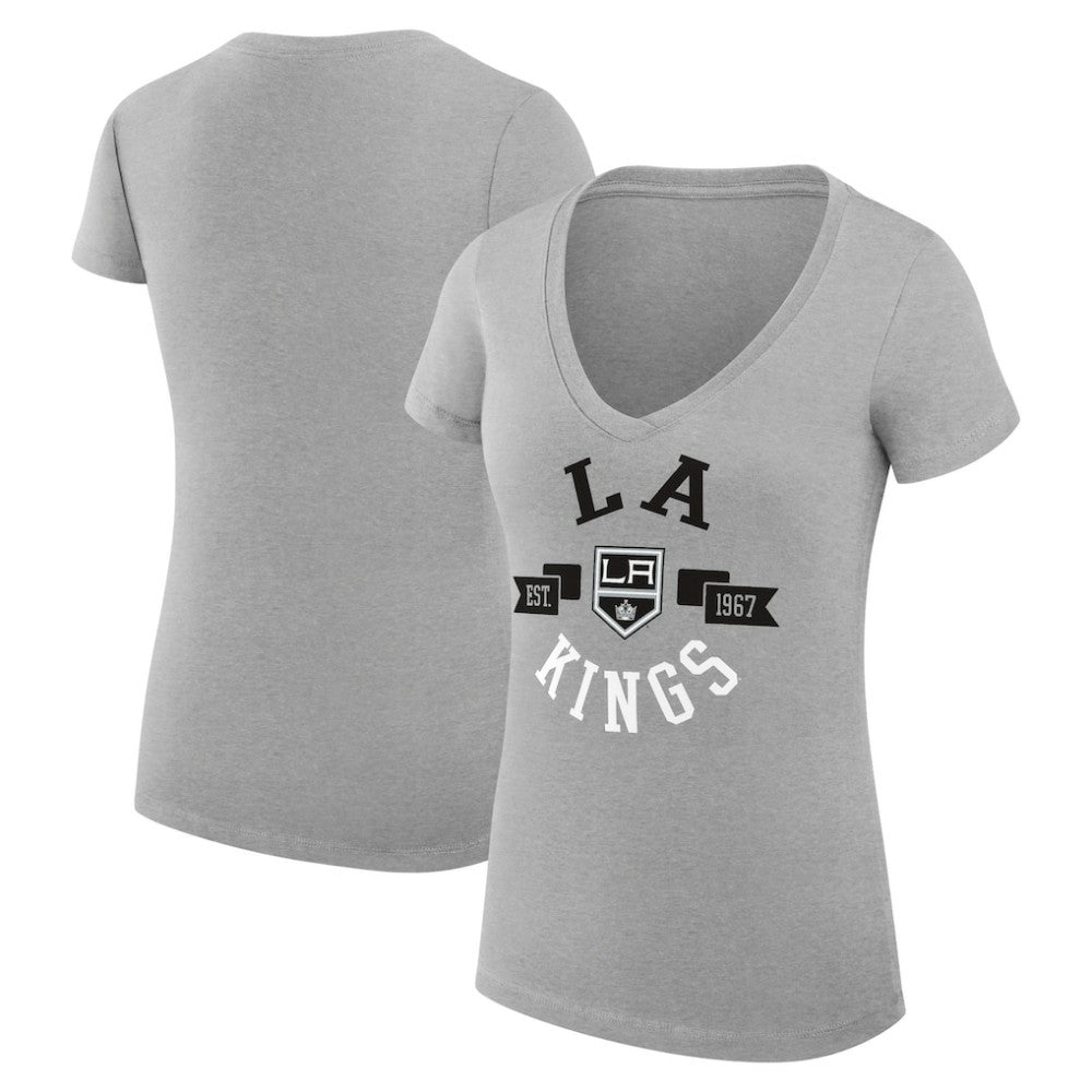 Los Angeles Kings G-III 4Her by Carl Banks Women's Super-Slim Fit Lightweight City Graphic V-Neck T-Shirt