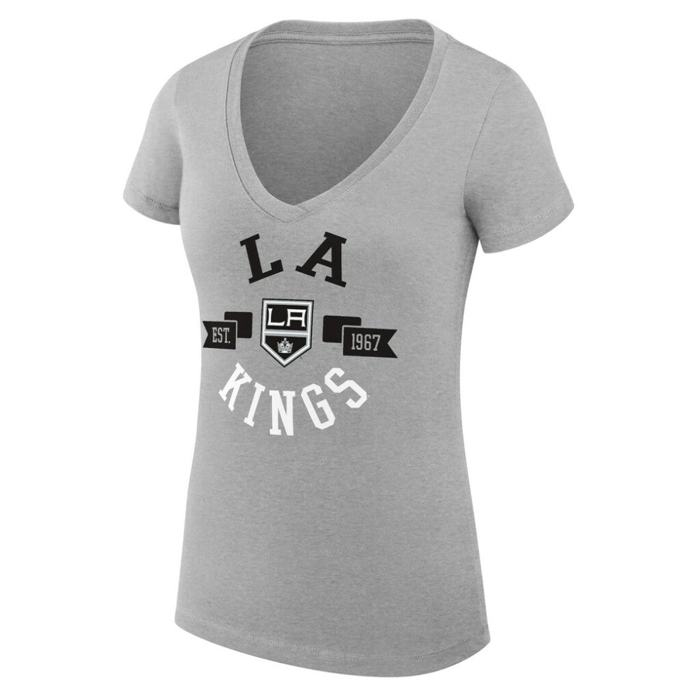 Los Angeles Kings G-III 4Her by Carl Banks Women's Super-Slim Fit Lightweight City Graphic V-Neck T-Shirt