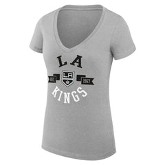 Los Angeles Kings G-III 4Her by Carl Banks Women's Super-Slim Fit Lightweight City Graphic V-Neck T-Shirt
