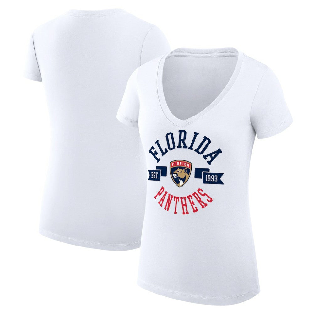 Florida Panthers G-III 4Her by Carl Banks Women's Super-Slim Fit Lightweight City Graphic V-Neck T-Shirt