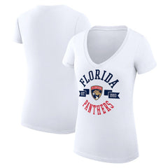 Florida Panthers G-III 4Her by Carl Banks Women's Super-Slim Fit Lightweight City Graphic V-Neck T-Shirt