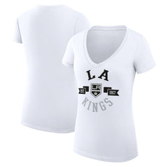 Los Angeles Kings G-III 4Her by Carl Banks Women's Super-Slim Fit Lightweight City Graphic V-Neck T-Shirt