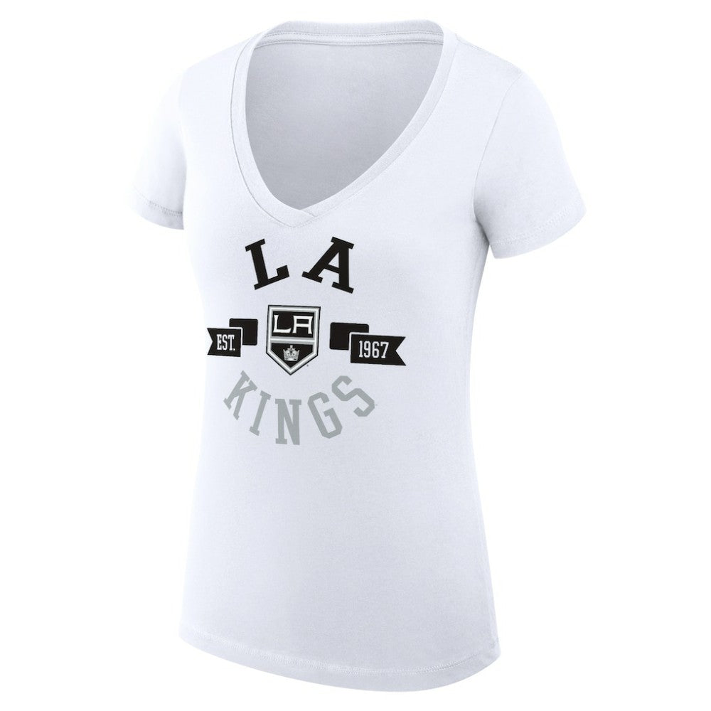 Los Angeles Kings G-III 4Her by Carl Banks Women's Super-Slim Fit Lightweight City Graphic V-Neck T-Shirt