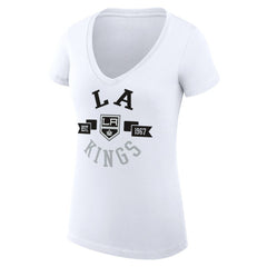 Los Angeles Kings G-III 4Her by Carl Banks Women's Super-Slim Fit Lightweight City Graphic V-Neck T-Shirt