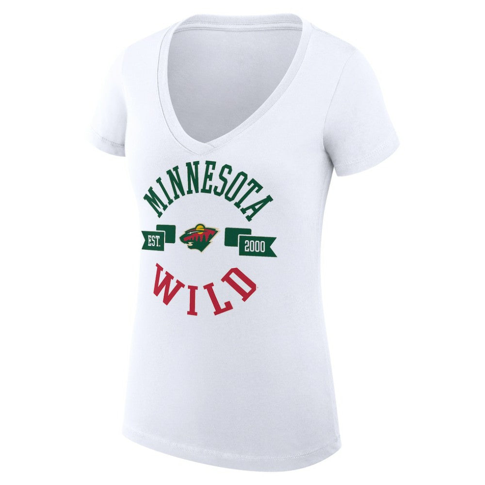 Minnesota Wild G-III 4Her by Carl Banks Women's Super-Slim Fit Lightweight City Graphic V-Neck T-Shirt