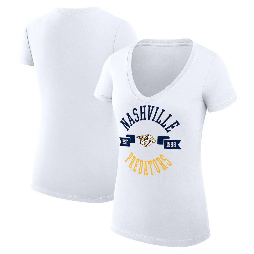 Nashville Predators G-III 4Her by Carl Banks Women's Super-Slim Fit Lightweight City Graphic V-Neck T-Shirt