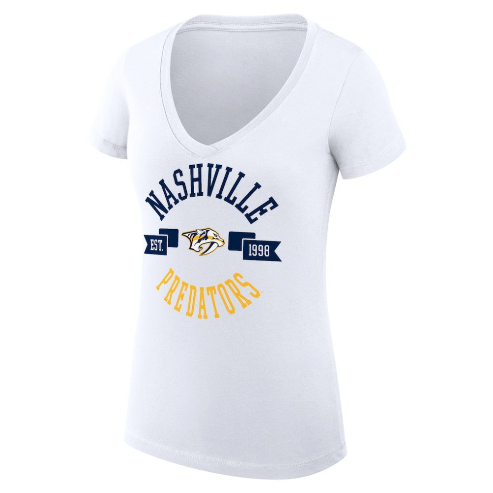Nashville Predators G-III 4Her by Carl Banks Women's Super-Slim Fit Lightweight City Graphic V-Neck T-Shirt