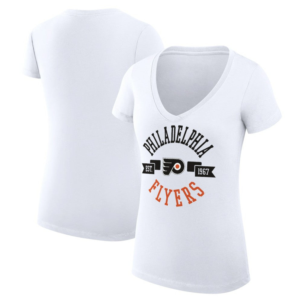 Philadelphia Flyers G-III 4Her by Carl Banks Women's Super-Slim Fit Lightweight City Graphic V-Neck T-Shirt