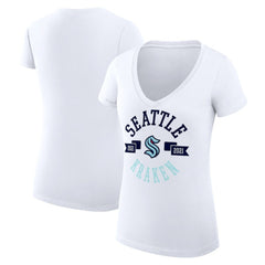 Seattle Kraken G-III 4Her by Carl Banks Women's Super-Slim Fit Lightweight City Graphic V-Neck T-Shirt