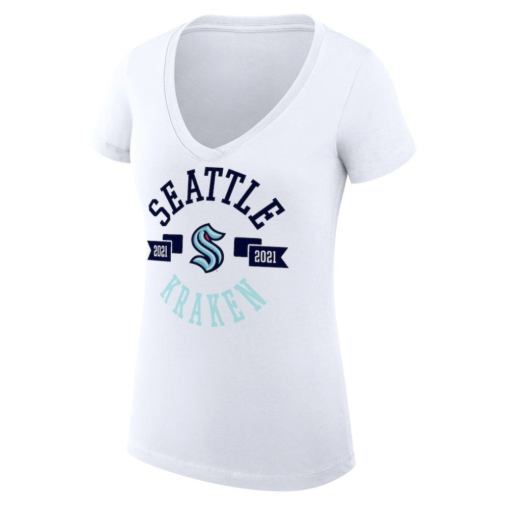 Seattle Kraken G-III 4Her by Carl Banks Women's Super-Slim Fit Lightweight City Graphic V-Neck T-Shirt