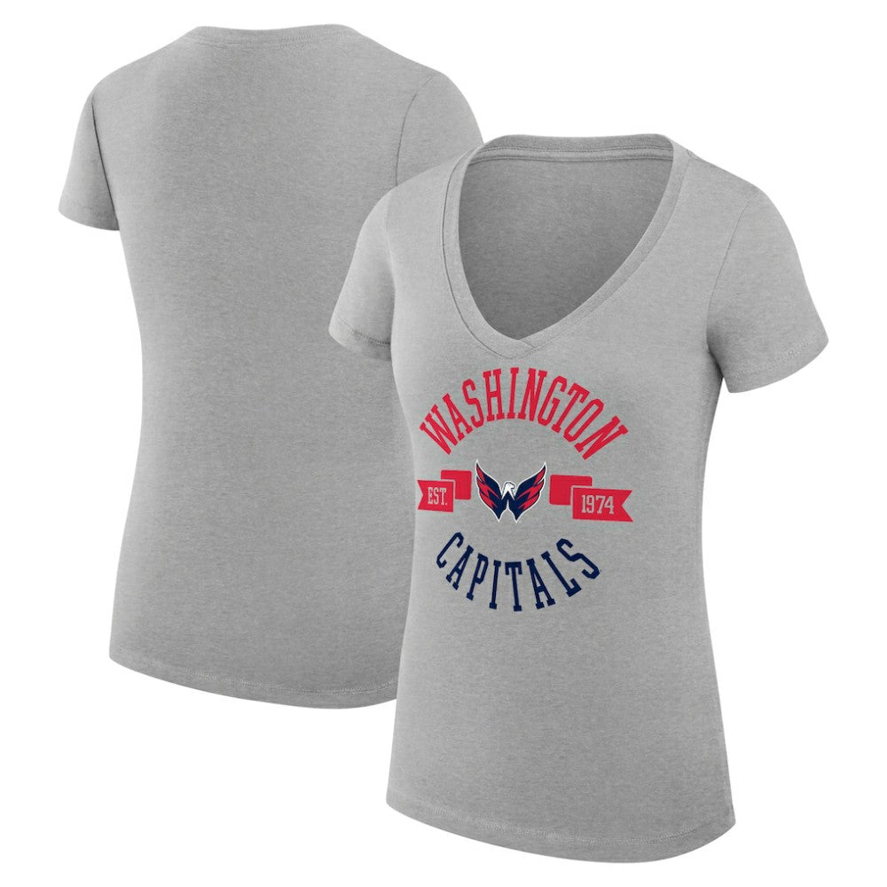 Washington Capitals G-III 4Her by Carl Banks Women's Super-Slim Fit Lightweight City Graphic V-Neck T-Shirt
