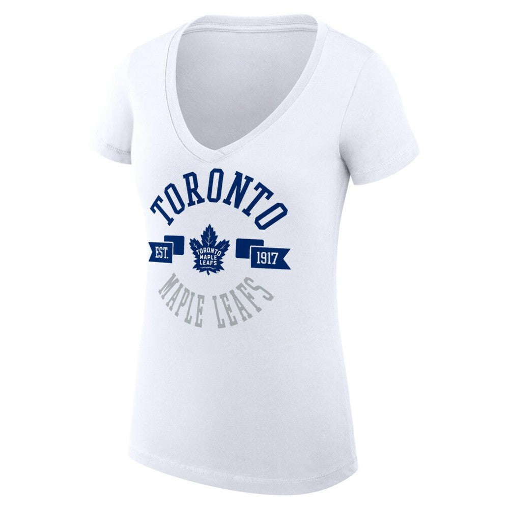 Toronto Maple Leafs G-III 4Her by Carl Banks Women's Super-Slim Fit Lightweight City Graphic V-Neck T-Shirt