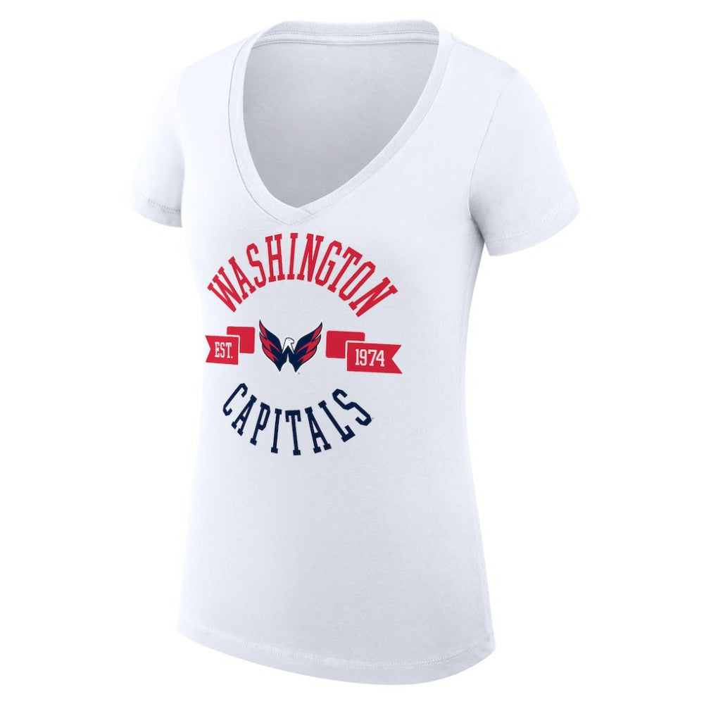 Washington Capitals G-III 4Her by Carl Banks Women's Super-Slim Fit Lightweight City Graphic V-Neck T-Shirt