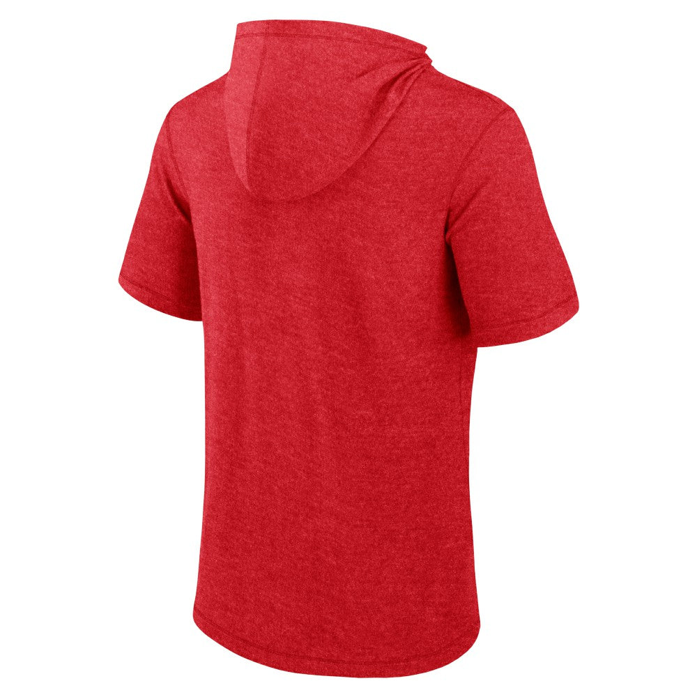 St. Louis Cardinals Push Short Sleeve Pullover Hoodie - Heather Red