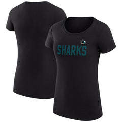 San Jose Sharks G-III 4Her by Carl Banks Women's Super-Slim Fit Lightweight Dot Print Team T-Shirt
